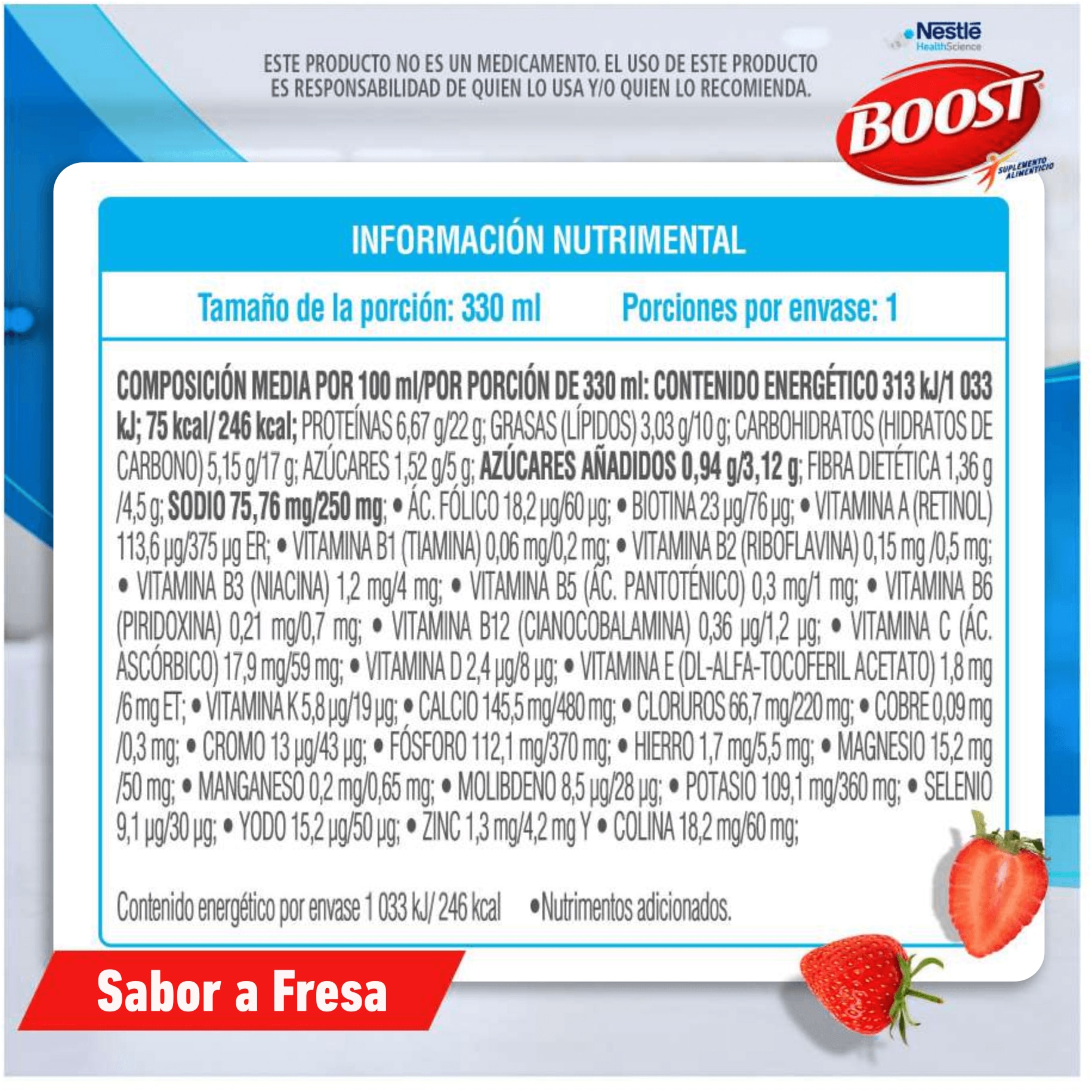 tabla nutricional fresa boost