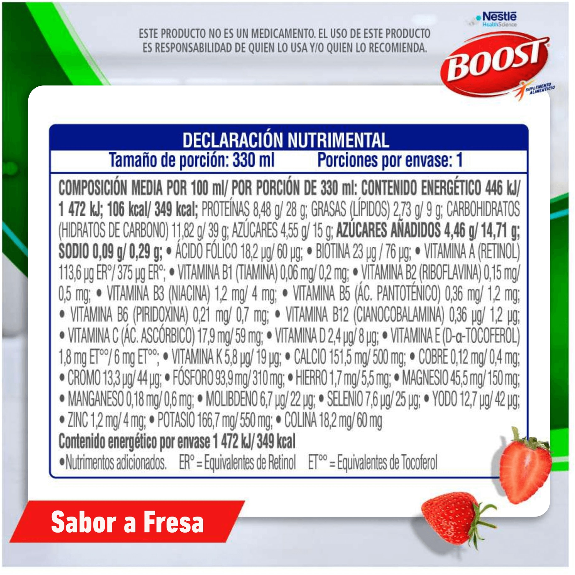 tabla nutricional fresa boost